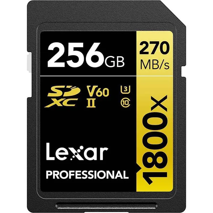 SDXC 256GB 270/180MB/s UHS-II, C10, V60, U3 LEXAR