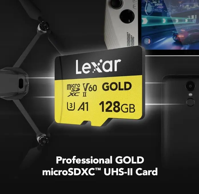 КАРТА ПАМЕТ ЗАЛАТНО micro SDXC 128GB 280/100MB/s UHS-II,A1,V60,U3 LEXAR - image 1
