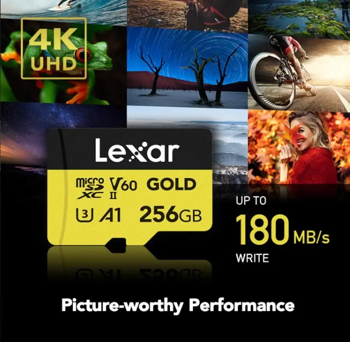 КАРТА ПАМЕТ ЗАЛАТНО Micro SDXC 256GB 280/180MB/S UHS-II,A1,V60,U3 LEXAR - image 3
