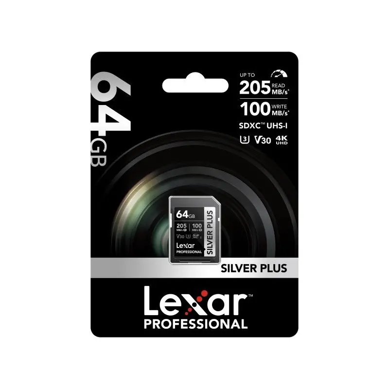КАРТА ПАМЕТ SDXC 64GB 205/100MB/s UHS-I,C10,V30,U3 LEXAR