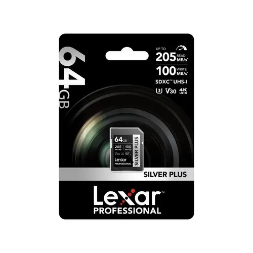 КАРТА ПАМЕТ SDXC 64GB 205/100MB/s UHS-I,C10,V30,U3 LEXAR