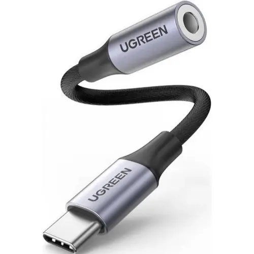 КАБЕЛ АДАПТЕР USB-C/3.5мм АУДИО 10СМ UGREEN - ЧЕРЕН