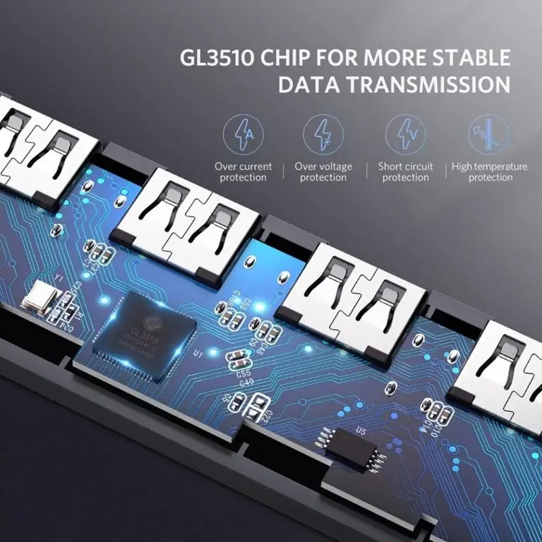 Hub 4xUSB3.0 A 1xUSB-C alimentare CM219 UGREEN - image 4