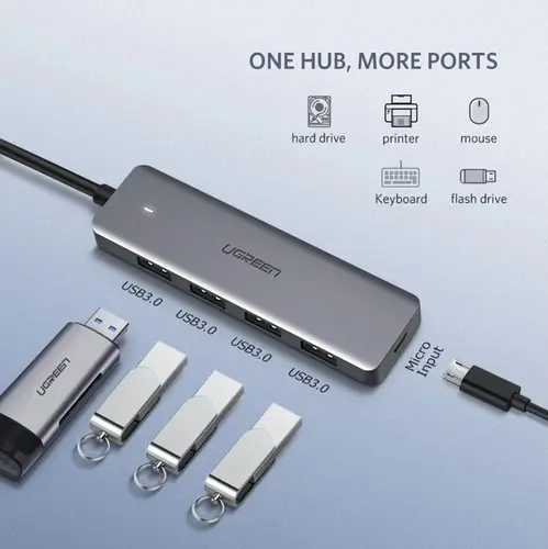 Διανομέας 4xUSB3.0 A 1xUSB-C τροφοδοσία CM219 UGREEN - 9