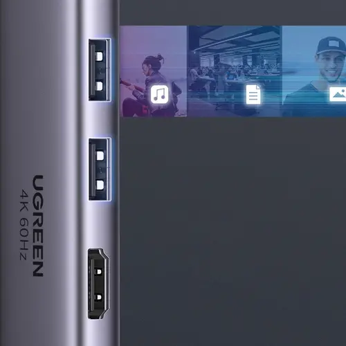 МУЛТИФУНКЦИОНАЛЕН АДАПТЕР 6in1 HDMI/USB A/SD+PD CM51 UGREEN1 - 7