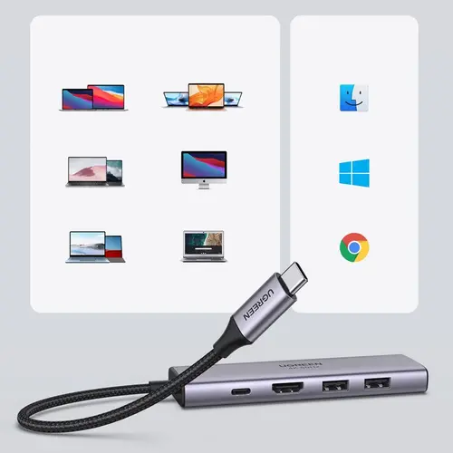 МУЛТИФУНКЦИОНАЛЕН АДАПТЕР 6in1 HDMI/USB A/SD+PD CM51 UGREEN1 - 8