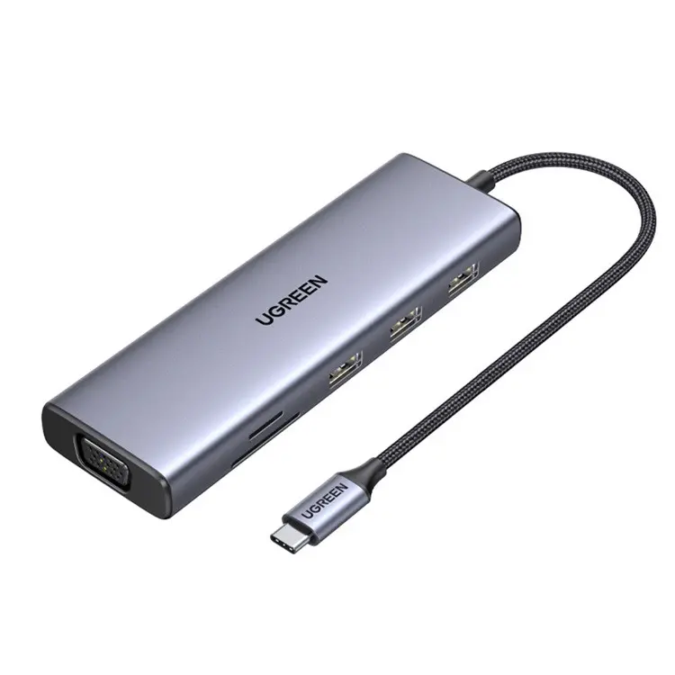 МУЛТИФУНКЦИОНАЛЕН АДАПТЕР 9in1 HDMI/VGA/RJ45/SD CM498 UGREEN - image 1