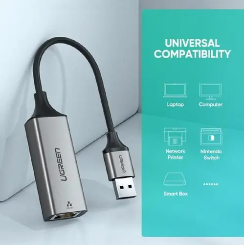 ИНТЕРНЕТ АДАПТЕР USB A/RJ45 CM209 UGREEN - МЕТАЛ - image 3