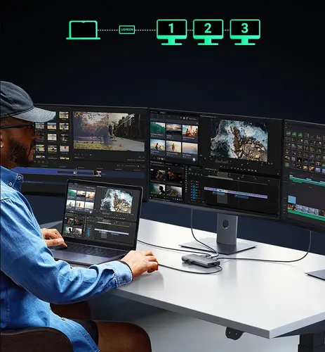 МУЛТИФУНКЦИОНАЛЕН АДАПТЕР 8in1 HDMI/DP/100WPD CM639 UGREEN - image 3