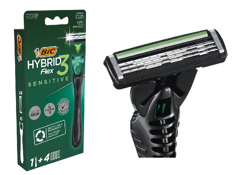 Σύστημα FLEX3 HYBRID SENSITIVE μπλίστερ 1+4 ανταλλακτικές λεπίδες BIC