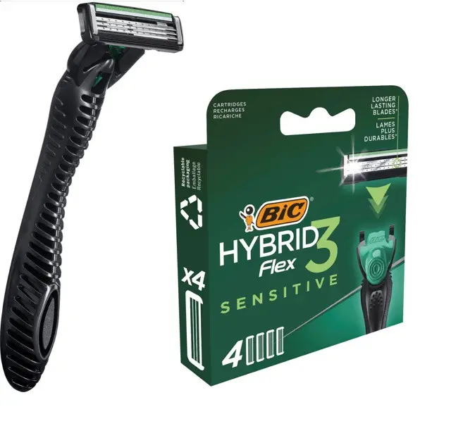 Ανταλλακτικές λεπίδες FLEX 3 HYBRID SENSITIVE μπλίστερ 4 BIC