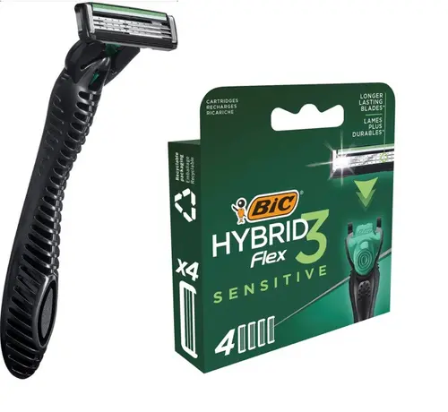 Ανταλλακτικές λεπίδες FLEX 3 HYBRID SENSITIVE μπλίστερ 4 BIC - 1