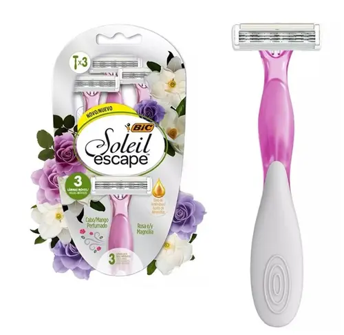 Ξυραφάκι SOLEIL ESCAPE 3 Δάκρυα μωρού/Τριαντάφυλλο blister 3 τεμ. BIC - 1