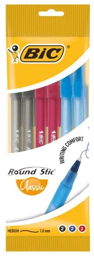 Set ROUNDSTIC 6 buc. /2 albastre, 2 roșii, 2 negre/ BIC - 1