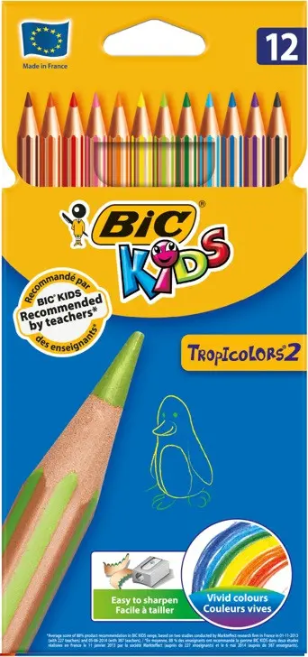 МОЛИВИ 12 ЦВЯТА TROPICOLORS BIC