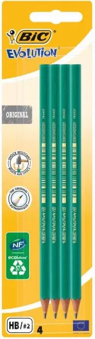 ΜΟΛΥΒΙ ΧΩΡΙΣ ΓΟΜΑ EVOLUTION 4 ΤΕΜ. BIC - image 1