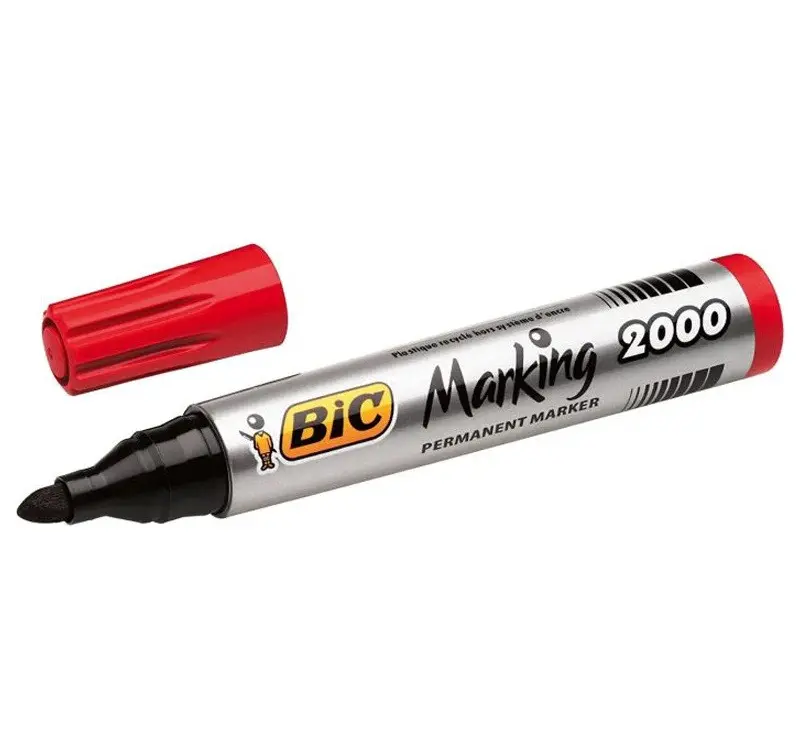 КУТИЯ 12 БР. ПЕРМАНЕНТЕН МАРКЕР BIC - ЧЕРВЕН - image 2