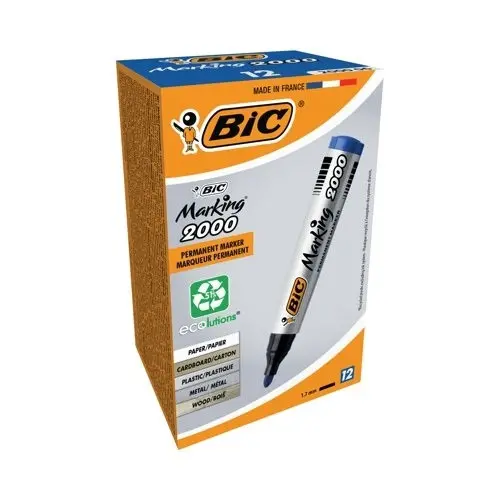 ΚΟΥΤΙ ΜΕ 12 ΤΕΜ. ΜΟΝΙΜΟΣ ΜΑΡΚΑΔΟΡΟΣ BIC - ΜΠΛΕ - 1