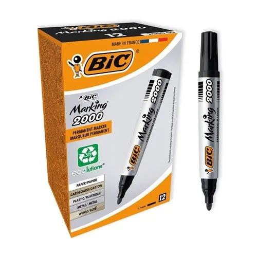 Κουτί 12 τεμ. μόνιμος μαρκαδόρος BIC - μαύρος
