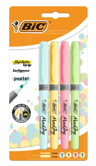 Set markere permanente 4 buc. colorate BIC