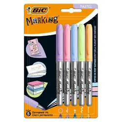 ПЕРМ. МАРКЕР 5 ЦВЯТА ПАСТЕЛ INTENSITY ЗА РАЗЛ.ПОВЪРХНОСТ BIC