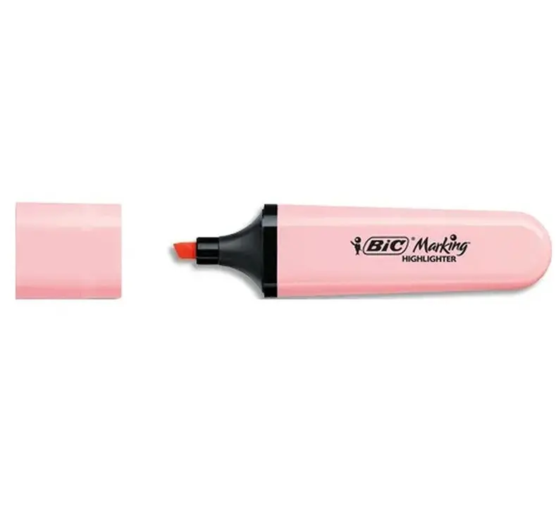 Textmarker plat roz pastel BIC