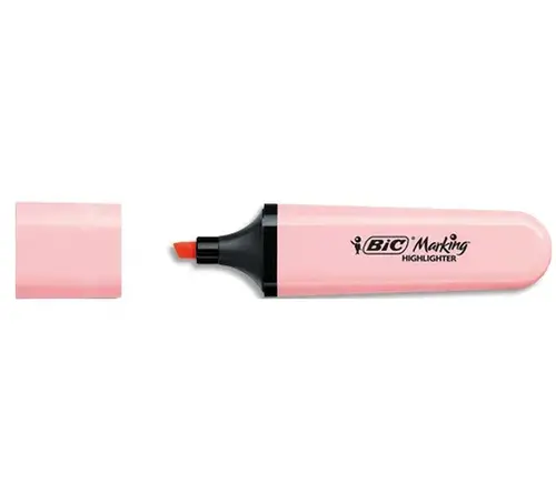 Textmarker plat roz pastel BIC - 1