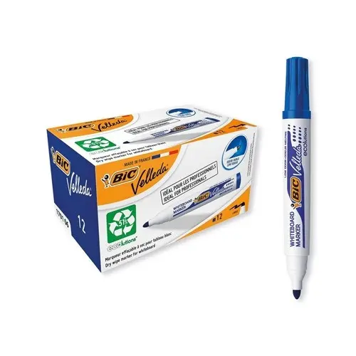 КУТИЯ 12 БР. МАРКЕР VELLEDA СИН ЗА БЯЛА ДЪСКА BIC