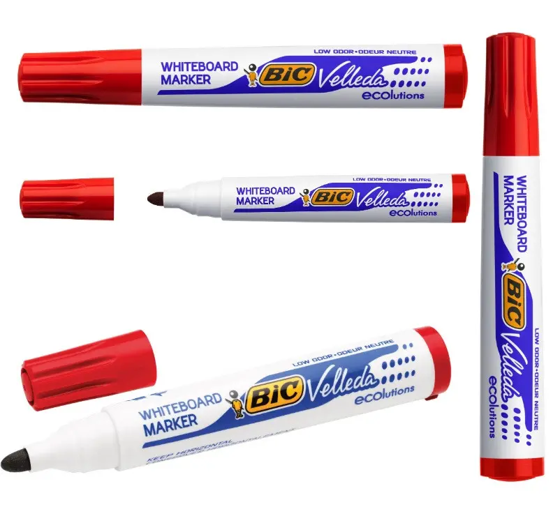 КУТИЯ 12 БР. МАРКЕР VELLEDA ЧЕРВЕН ЗА БЯЛА ДЪСКА BIC - image 1
