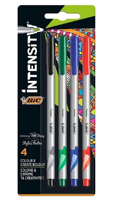 Χρωματιστοί μαρκαδόροι λεπτής γραφής Intensity Medium Mix 4 BIC