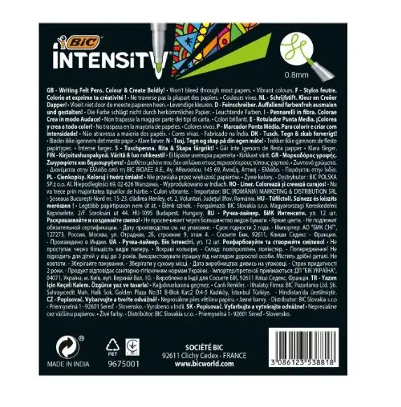 Markere colorate cu vârf subțire Intensity Medium Mix 12 BIC - image 2