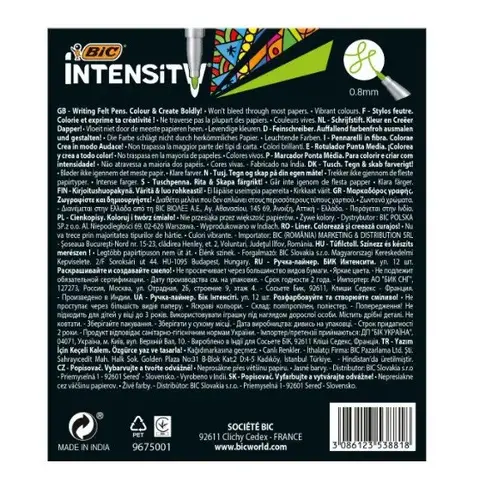 Έγχρωμοι μαρκαδόροι λεπτής γραφής Intensity Medium Mix 12 BIC - 3