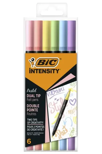 ЦВЕТНИ ПАСТЕЛНИ ФЛУМАСТЕРИ С ДВОЕН ВРЪХ PASTEL 6 BIC - image 1