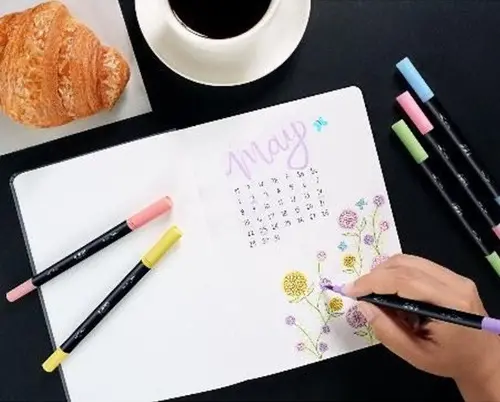 ЦВЕТНИ ПАСТЕЛНИ ФЛУМАСТЕРИ С ДВОЕН ВРЪХ PASTEL 6 BIC