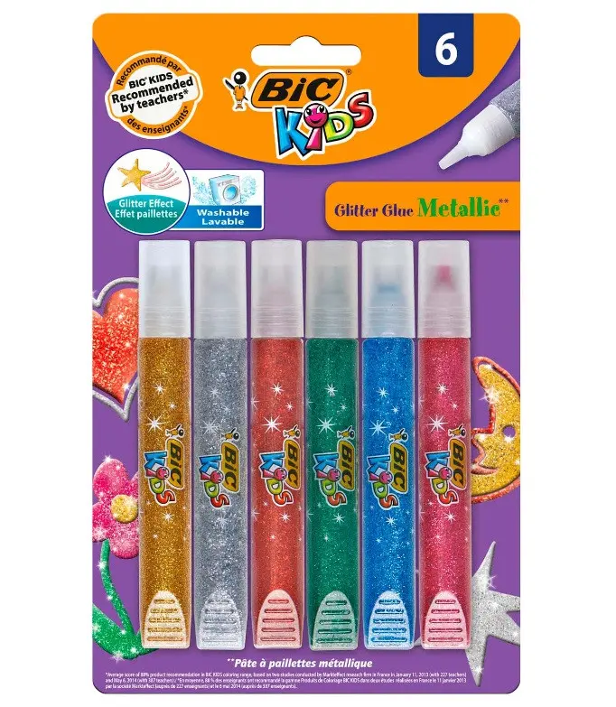 Παιδική γκλίτερ κόλλα μεταλλικό 6 BIC