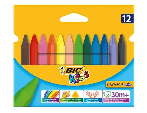 Pasteluri colorate 30M+ Plastidecor 12 BIC - 1