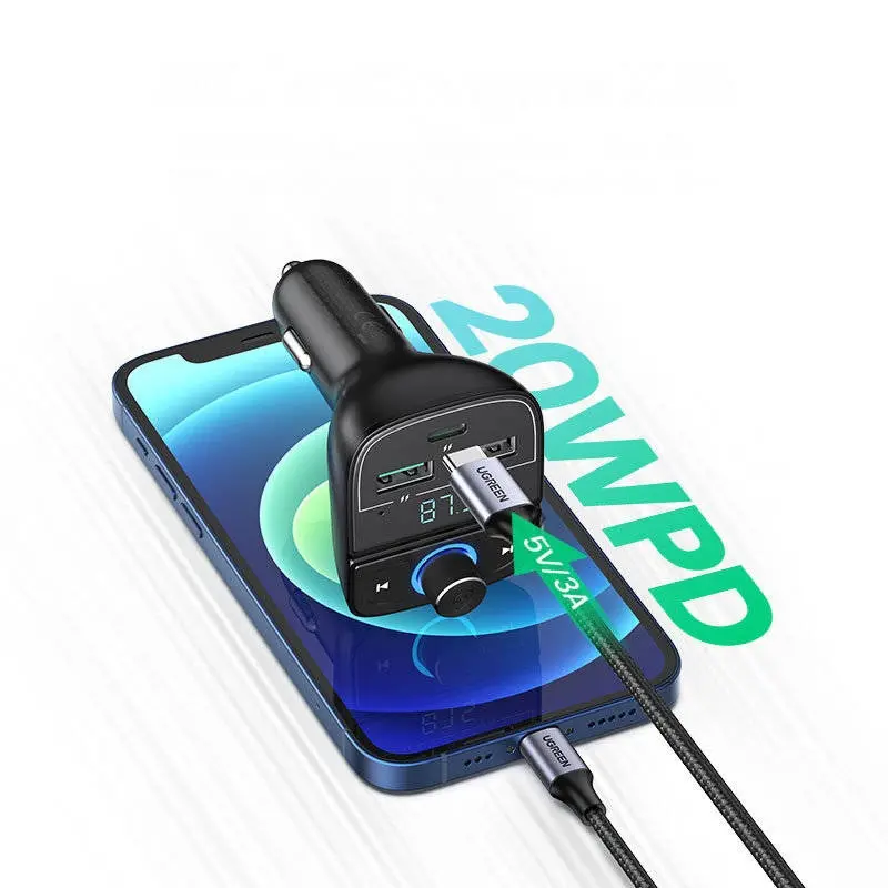 CD229 ЗАРЯДНО УСТРОЙСТВО ЗА КОЛА/FM ТРАНСМИТЕР/BLUETOOTH UGREEN - image 3