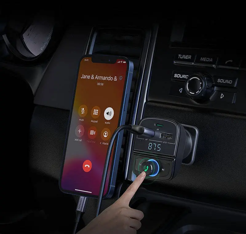 CD229 ЗАРЯДНО УСТРОЙСТВО ЗА КОЛА/FM ТРАНСМИТЕР/BLUETOOTH UGREEN - image 5