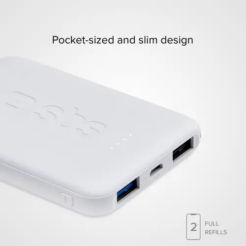 POWER BANK 5000mAh,2xUSB A SBS - БЯЛ - image 1