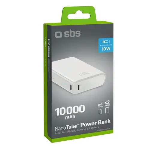 POWER BANK 10 000mAh,2xUSB-C,1xUSB A,10W, SBS - БЯЛ - image 10