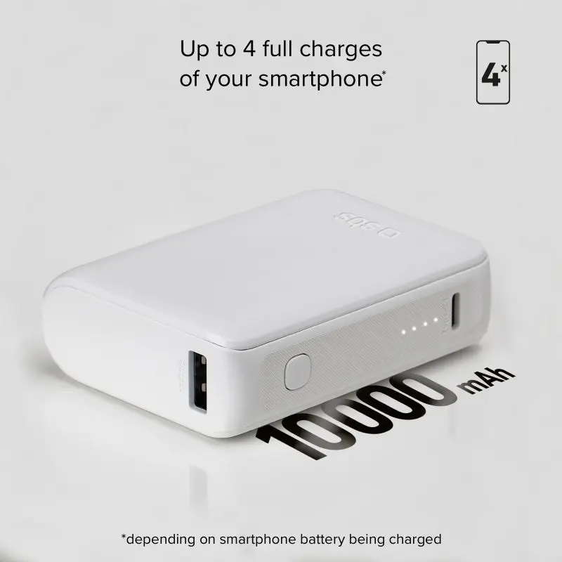 POWER BANK 10 000mAh,2xUSB-C,1xUSB A,10W, SBS - БЯЛ - image 4