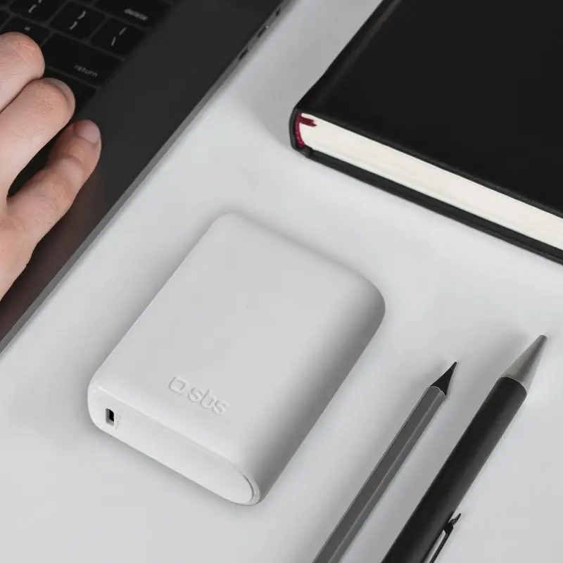 POWER BANK 10 000mAh,2xUSB-C,1xUSB A,10W, SBS - БЯЛ - image 7