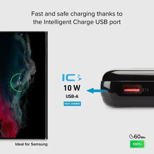 POWER BANK 10 000mAh, 1xUSB C, 1xUSB A, PD 20W, BL SBS - ΜΑΥΡΟ - 3