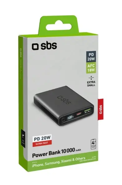 POWER BANK 10000mAh,1xUSB C,1xUSB A,PD 20W,LCD SBS - image 1