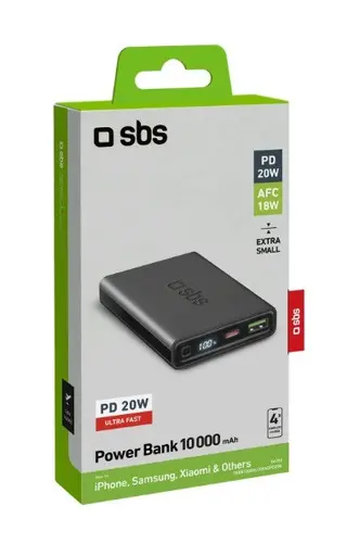 POWER BANK 10000mAh,1xUSB C,1xUSB A,PD 20W,LCD SBS - image 1