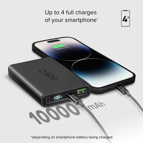 Baterie externă 10000mAh, 1xUSB C, 1xUSB A, PD 20W, LCD SBS - 4