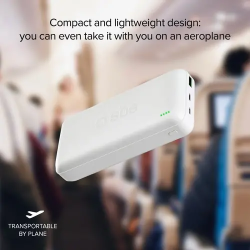 POWER BANK 20 000mAh,1xUSB C,1xUSB A,AFC SBS - WHITE - image 1