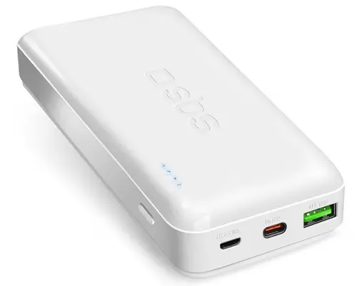 POWER BANK 20 000mAh,1xUSB C,1xUSB A,AFC SBS - WHITE