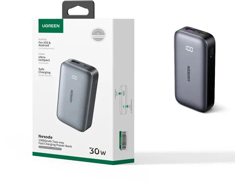 POWER BANK 10 000mAh, 30W, MINI PB502 UGREEN - СИВ - image 2