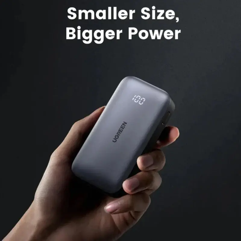 POWER BANK 10 000mAh, 30W, MINI PB502 UGREEN - СИВ - image 3